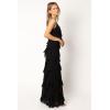 Petal & Pup Womens Ciao Ruffles Maxi Dress(Black)