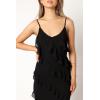 Petal & Pup Womens Ciao Ruffles Maxi Dress(Black)