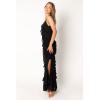 Petal & Pup Womens Ciao Ruffles Maxi Dress(Black)