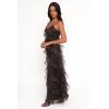 Petal & Pup Womens Ciao Ruffles Maxi Dress(Black Leopard)