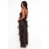 Petal & Pup Womens Ciao Ruffles Maxi Dress(Black Leopard)