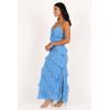 Petal & Pup Womens Ciao Ruffles Maxi Dress(Blue)
