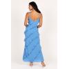 Petal & Pup Womens Ciao Ruffles Maxi Dress(Blue)