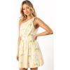 Petal & Pup Womens Cintrico One Shoulder Mini Dress(Lemon)
