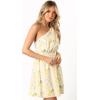 Petal & Pup Womens Cintrico One Shoulder Mini Dress(Lemon)