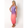 Petal & Pup Women’s Dakota One Shoulder Midi Dress(Purple Gradient)