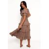 Petal & Pup Women’s Dayla Maxi Dress(Brown/Light Beige)
