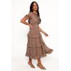 Petal & Pup Women’s Dayla Maxi Dress(Brown/Light Beige)