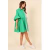 Petal & Pup Women’s Didi Frill Mini Dress(Green Stripe)