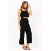 Petal & Pup Women’s Eleanor Cropped Top(Black)