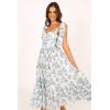 Petal & Pup Women’s Floret Midi Dress(Blue)