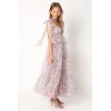 Petal & Pup Women’s Floret Midi Dress(Dark Purple)