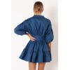 Petal & Pup Women’s Francis Long Sleeve Mini Dress(Blue Denim)