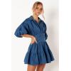 Petal & Pup Women’s Francis Long Sleeve Mini Dress(Blue Denim)