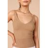 Petal & Pup Women’s Gemma V Neck Tank Top(Camel)