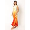 Petal & Pup Women’s Glow One Shoulder Midi Dress(Sunset)