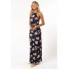 Petal & Pup Women’s Hadley Halterneck Maxi Dress(Black Floral)