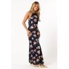 Petal & Pup Women’s Hadley Halterneck Maxi Dress(Black Floral)