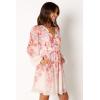 Petal & Pup Women’s Hattie Long Sleeve Mini Dress(Pink Floral)
