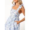 Petal & Pup Womens Janie Midi Dress(Blue Floral)