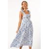 Petal & Pup Womens Janie Midi Dress(Blue Floral)
