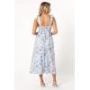 Petal & Pup Womens Janie Midi Dress(Blue Floral)
