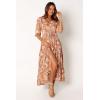 Petal & Pup Womens Kelda Dress(Tan Floral)