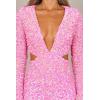 Petal & Pup Women’s Kelly Long Sleeve Sequin Mini Dress(Berry)