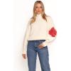 Petal & Pup Women’s Kelso Flower Embroidery Knit Sweater(Cream)