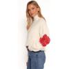 Petal & Pup Women’s Kelso Flower Embroidery Knit Sweater(Cream)