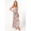 Petal & Pup Women’s Kleo One Shoulder Maxi Dress(Pink Floral)