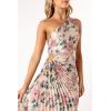 Petal & Pup Women’s Kleo One Shoulder Maxi Dress(Pink Floral)
