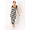 Petal & Pup Women’s Ledger Midi Dress-Navy Stripe(Navy Stripe)
