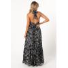 Petal & Pup Women’s Lennon Halterneck Maxi Dress(Black Floral)
