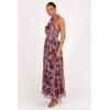 Petal & Pup Women’s Lennon Halterneck Maxi Dress(Navy Floral)