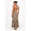 Petal & Pup Women’s Lennon Halterneck Maxi Dress(Olive Floral)