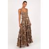 Petal & Pup Women’s Lillee Tiered Maxi Dress(Olive Print)