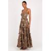 Petal & Pup Women’s Lillee Tiered Maxi Dress(Olive Print)