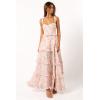 Petal & Pup Women’s Lillee Tiered Maxi Dress(Pink Floral)