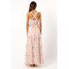 Petal & Pup Women’s Lillee Tiered Maxi Dress(Pink Floral)