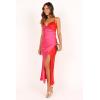 Petal & Pup Womens Lipa Colourblock Midi Slip Dress(Pink/Red)