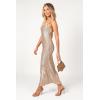 Petal & Pup Women’s Liza Pleated Maxi Dress(Gold)