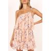 Petal & Pup Women’s Loella One Shoulder Mini Dress(Pink Floral)