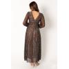 Petal & Pup Women’s Lustre Long Sleeve Midi Dress(Bronze)