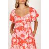 Petal & Pup Women’s Maggie Mini Dress(Pink Red Floral)