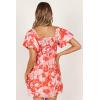 Petal & Pup Women’s Maggie Mini Dress(Pink Red Floral)