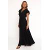 Petal & Pup Womens Maverick Wrap Maxi Dress(Black)