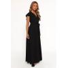 Petal & Pup Womens Maverick Wrap Maxi Dress(Black)