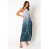 Petal & Pup Women’s Melody Plisse Halter Maxi Dress(Navy Gradient)