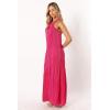 Petal & Pup Women’s Melody Plisse Halter Maxi Dress(Pink)